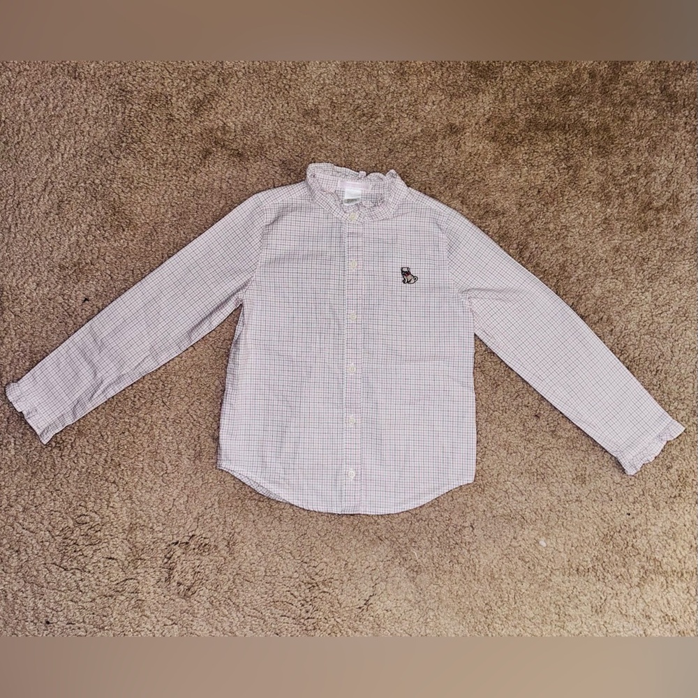 Janie and Jack Checkered Long Sleeve Button Down